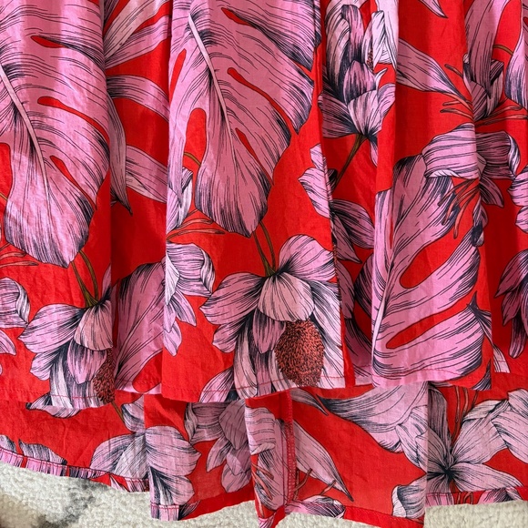 Red and Pink Flower and Leaf Print Dress- Tommy Hilfiger - Picture 4 of 8